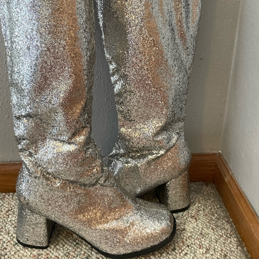 Dolls Kill Calf Height Sequin Go Go Boots